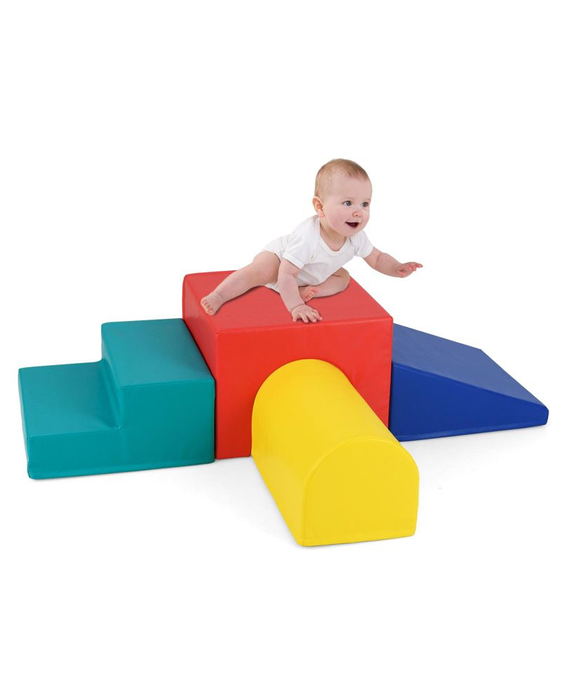Toddler Climb & Crawl Activity Playset Blocks w/ Waterproof PU Cover EPE Foam Multi-color
