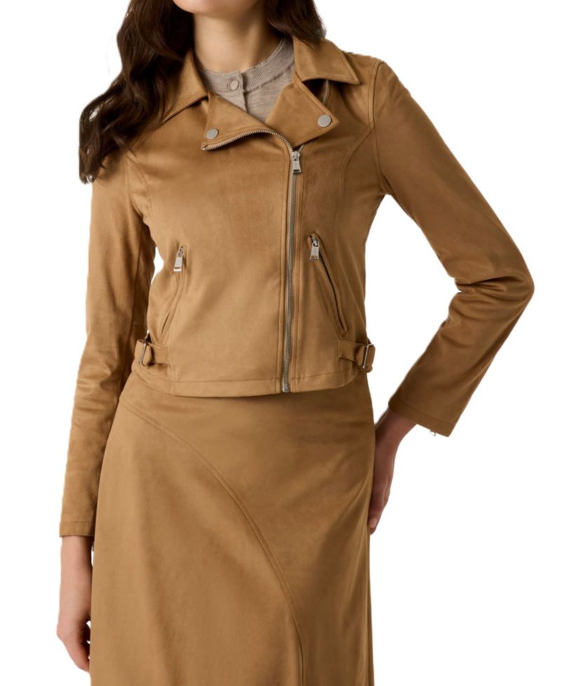 Women's Jennie Moto Faux-Suede Cropped Jacket
