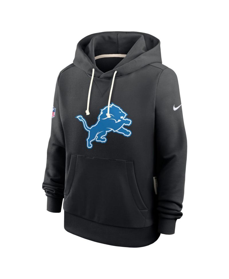 Women's Black Detroit Lions Throwback Sideline Standard Issue Dri-FIT Hoodie