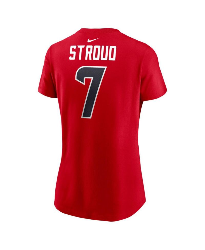 Women's C.J. Stroud Red Houston Texans Player Name & Number T-Shirt