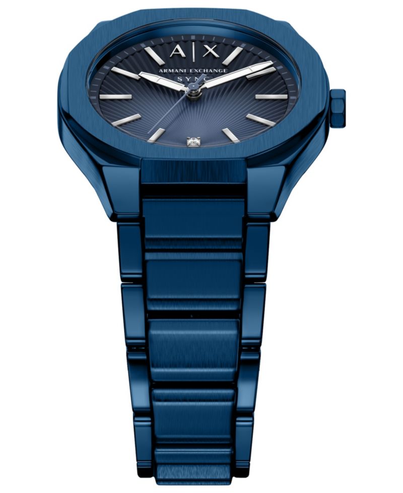 Armani Exchange Women's Sync Quartz Blue Stainless Steel Watch 36mm