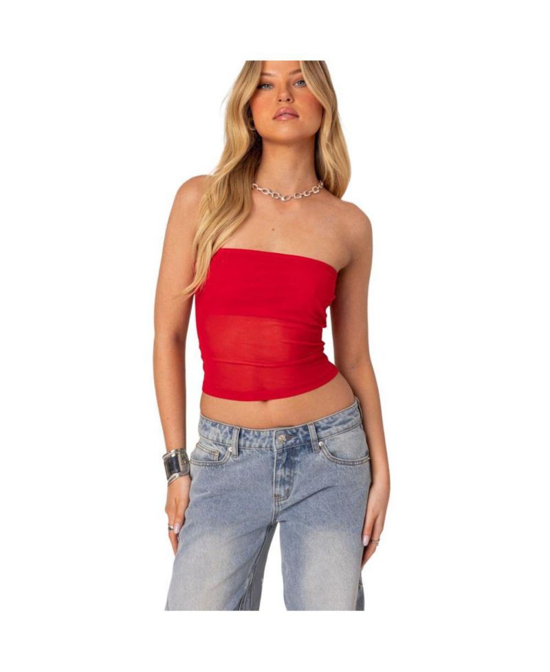 Women's Celestia Sheer Mesh Tube Top