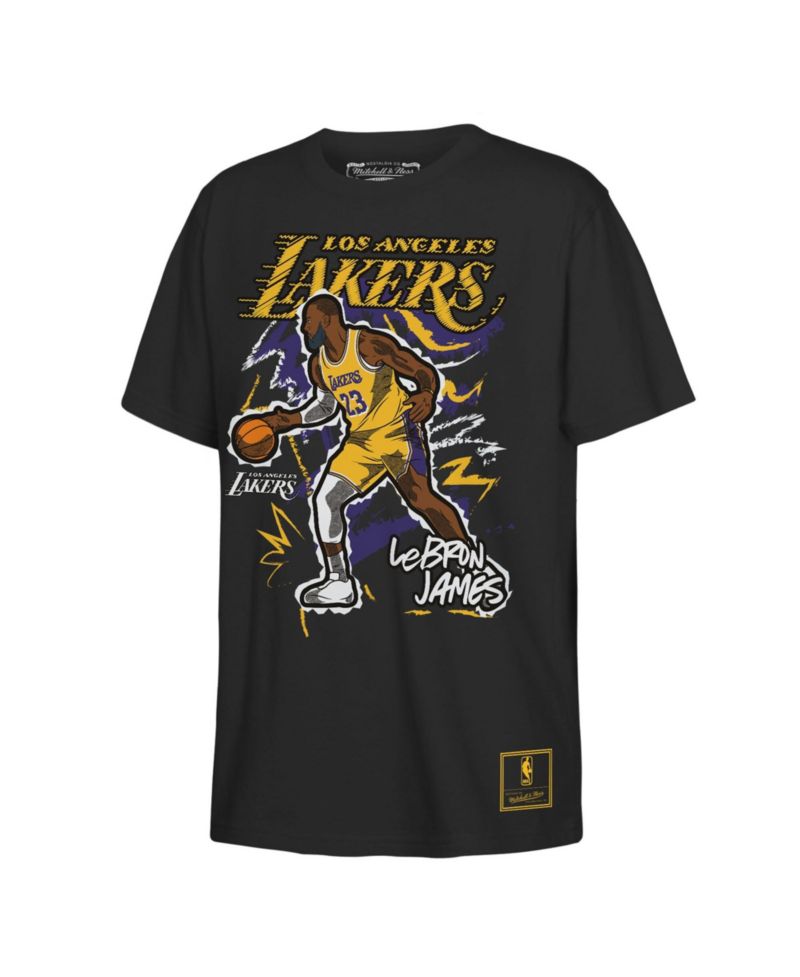 Big Boys and Girls LeBron James Black Los Angeles Lakers Chalked Up Player T-Shirt