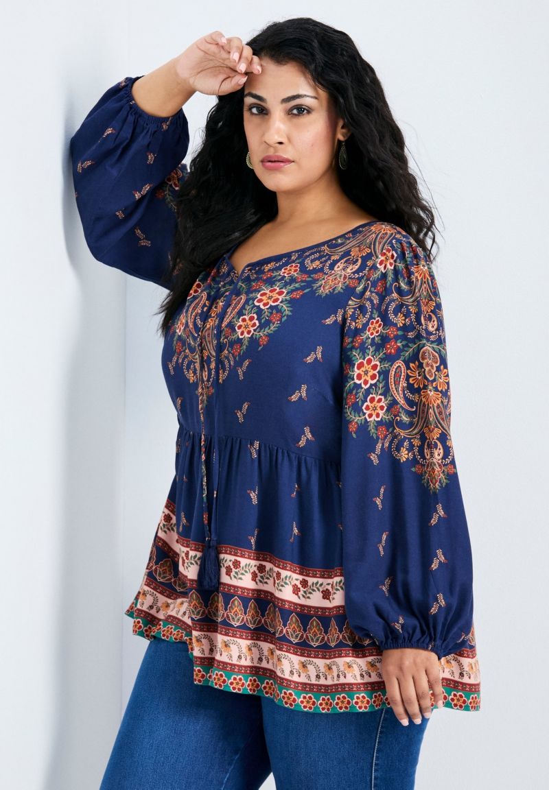 Women's Plus Size Kiani Boho Print Tunic
