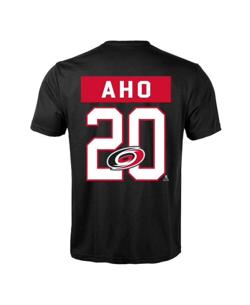 Men's Sebastian Aho Black Carolina Hurricanes Richmond Name & Number T-Shirt