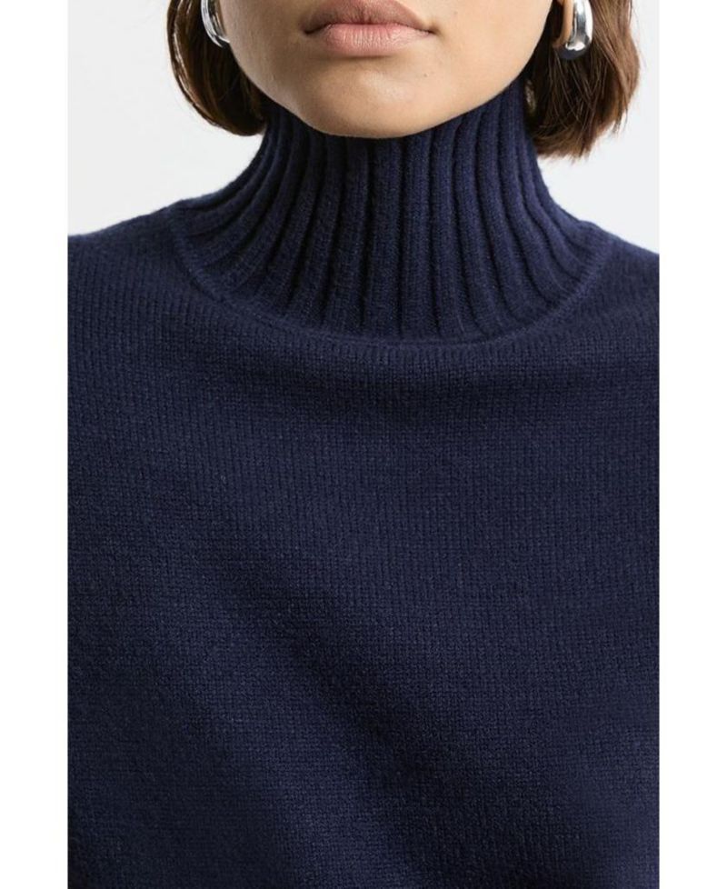 Women's High Neck Knitted Tunic Top
