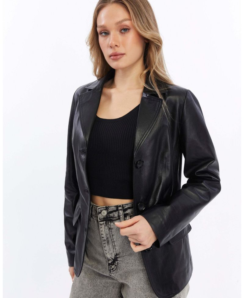 Women's Esther Leather Blazer Jacket