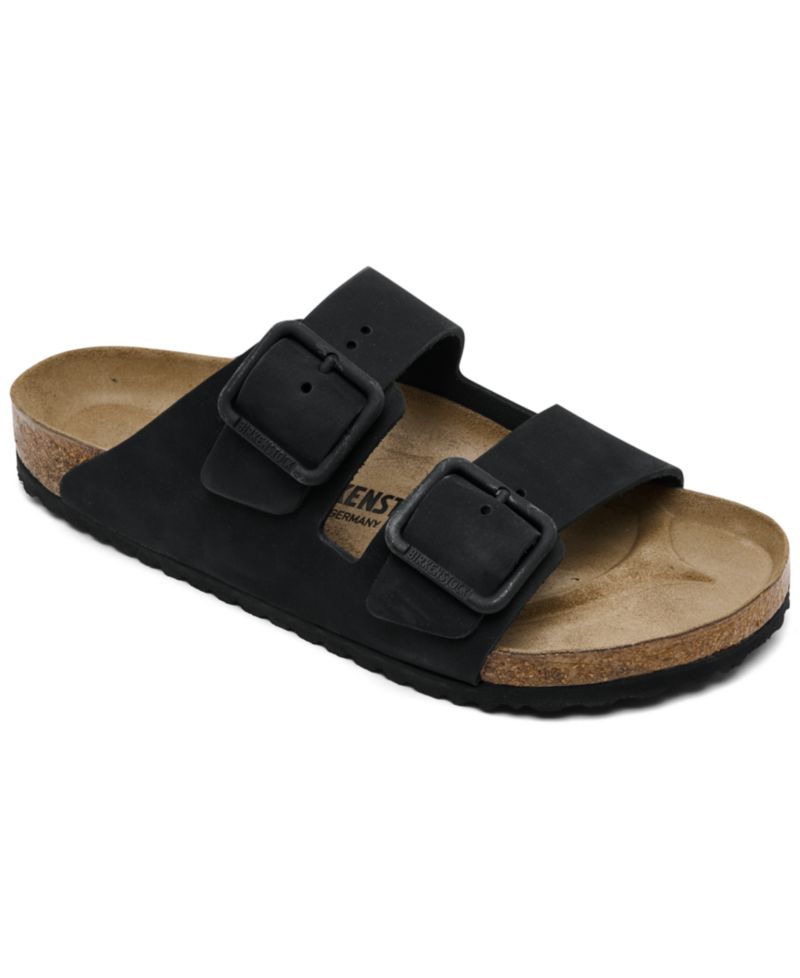 Men's Arizona Wire Buckle Two-Strap Nubuck-Leather Sandals from Finish Line