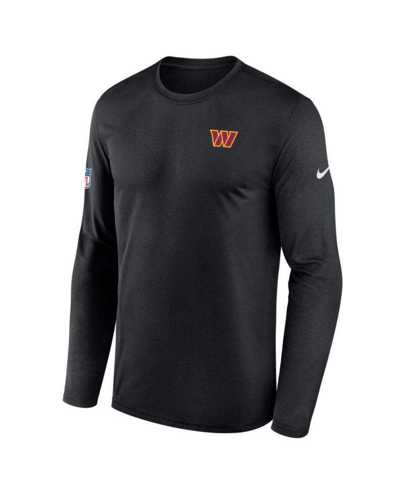 Men's Black Washington Commanders Sideline Small Logo Legend Dri-FIT Long Sleeve T-Shirt