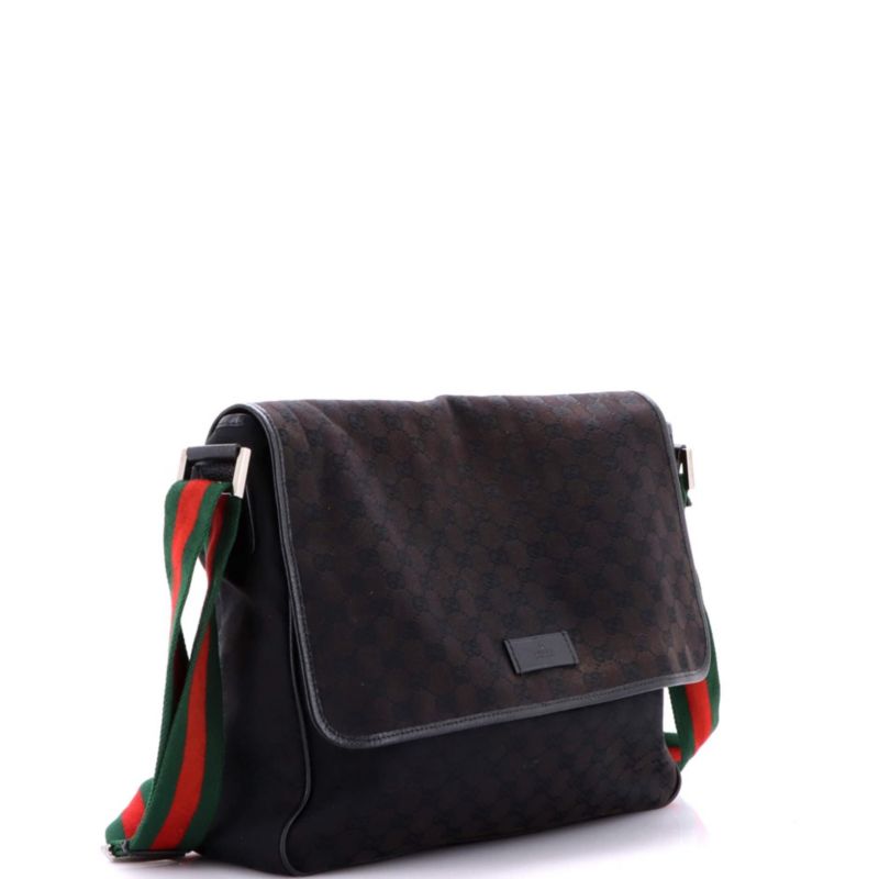 Medium Web Strap Flap Messenger GG Canvas