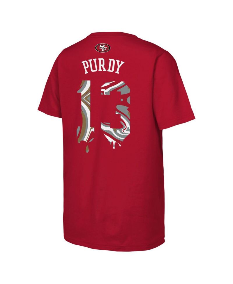 Big Boys and Girls Brock Purdy Scarlet San Francisco 49ers Mainliner Drip Player Name & Number T-Shirt