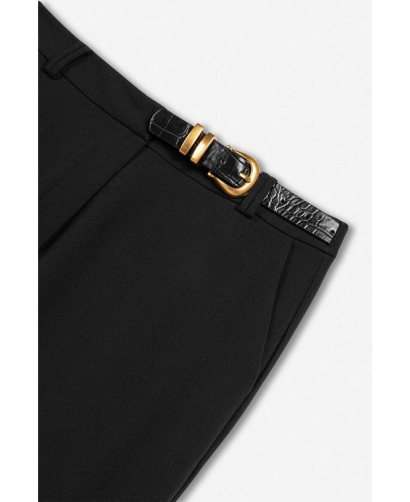 Women's Belted Straight Leg Trousers