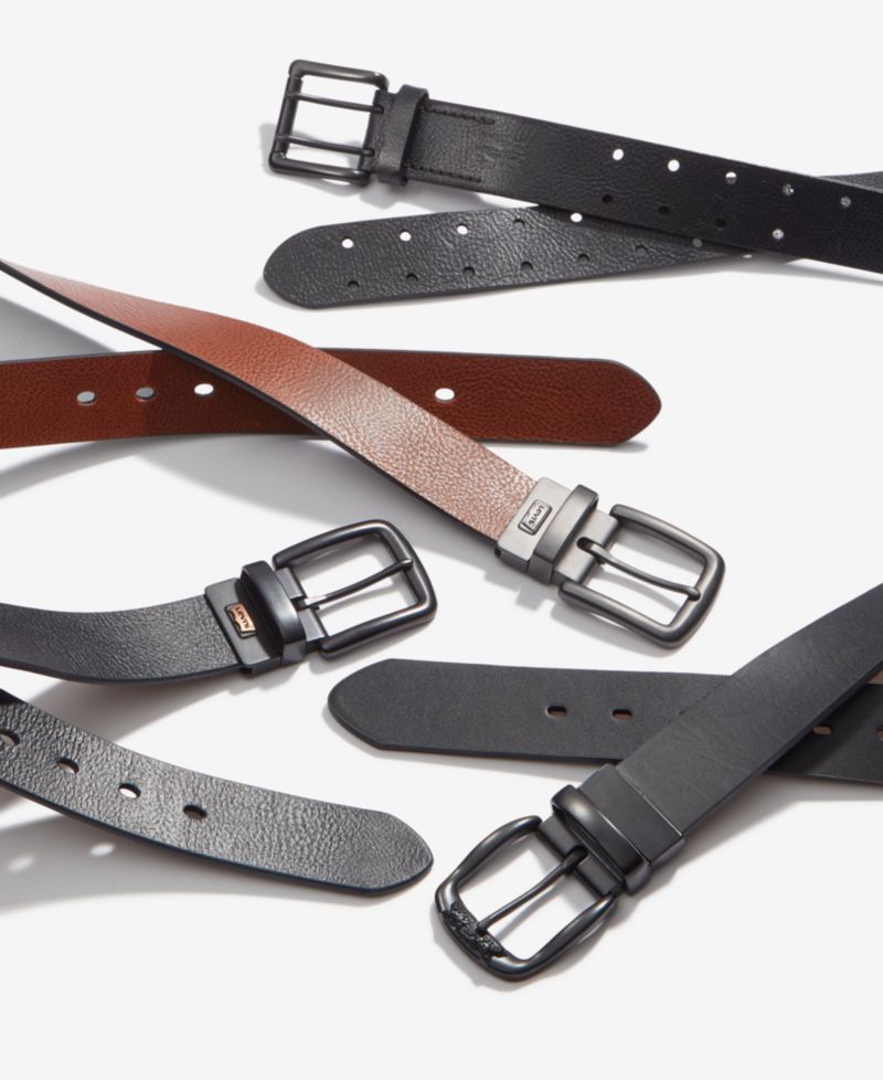 40MM Men's Leather Belt with Plaque Buckle