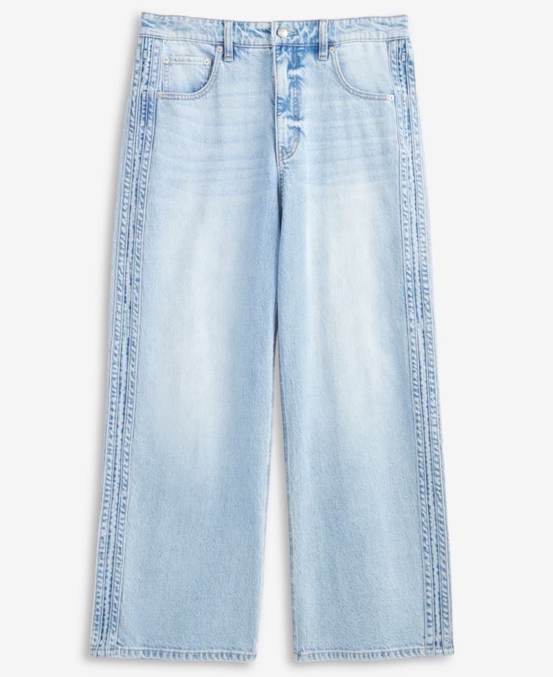 Women's Mid-Rise Side-Stripe Curve Leg Jeans