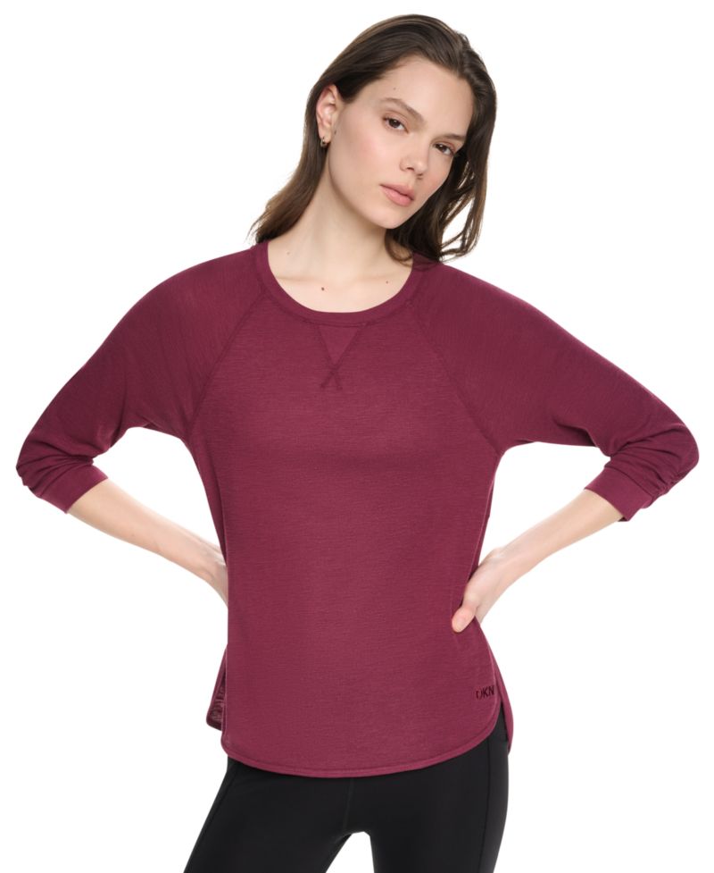 Women's Mini Slub Waffle Three-Quarter-Sleeve T-Shirt