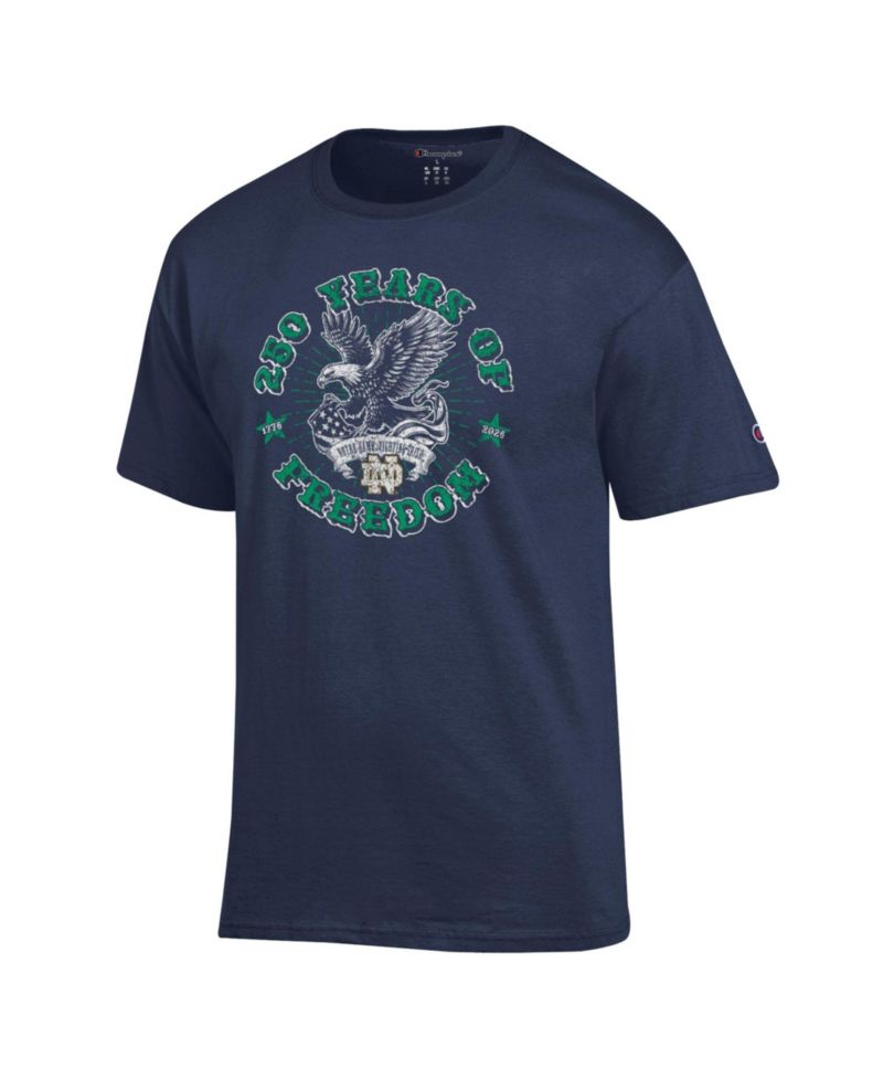 Men's Navy Notre Dame Fighting Irish Americana 250 Years of Freedom Tonal T-Shirt