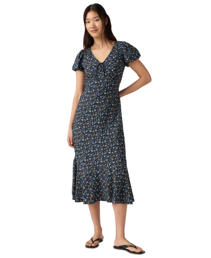 Women's Lira Printed A-Line V-Neck Midi Dress