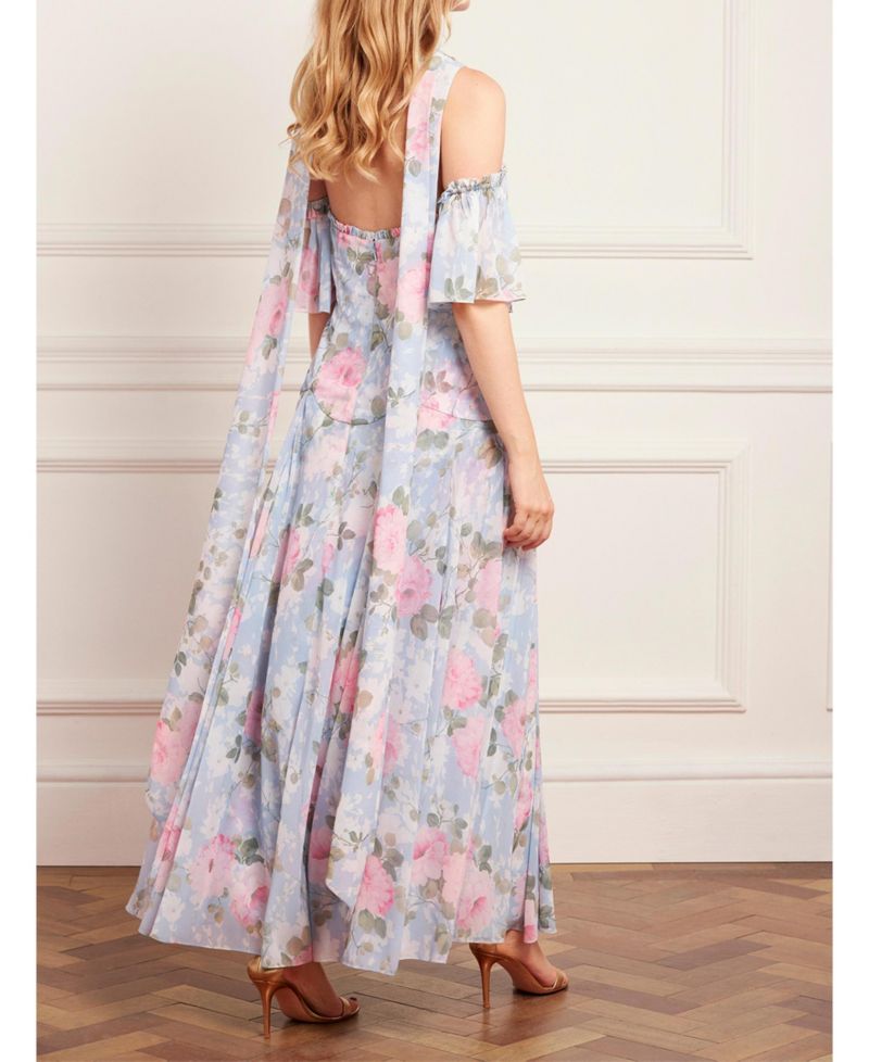 Women's Camille's Garden Halter Neck Ankle Gown