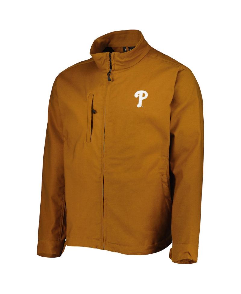 Men's Tan Philadelphia Phillies Journey Tri-Blend Full-Zip Jacket