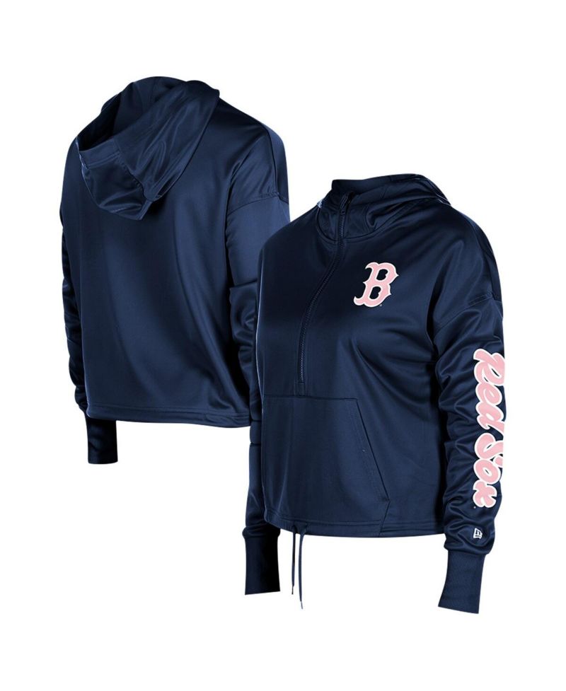 Women's Navy Boston Red Sox Half-Zip Hoodie