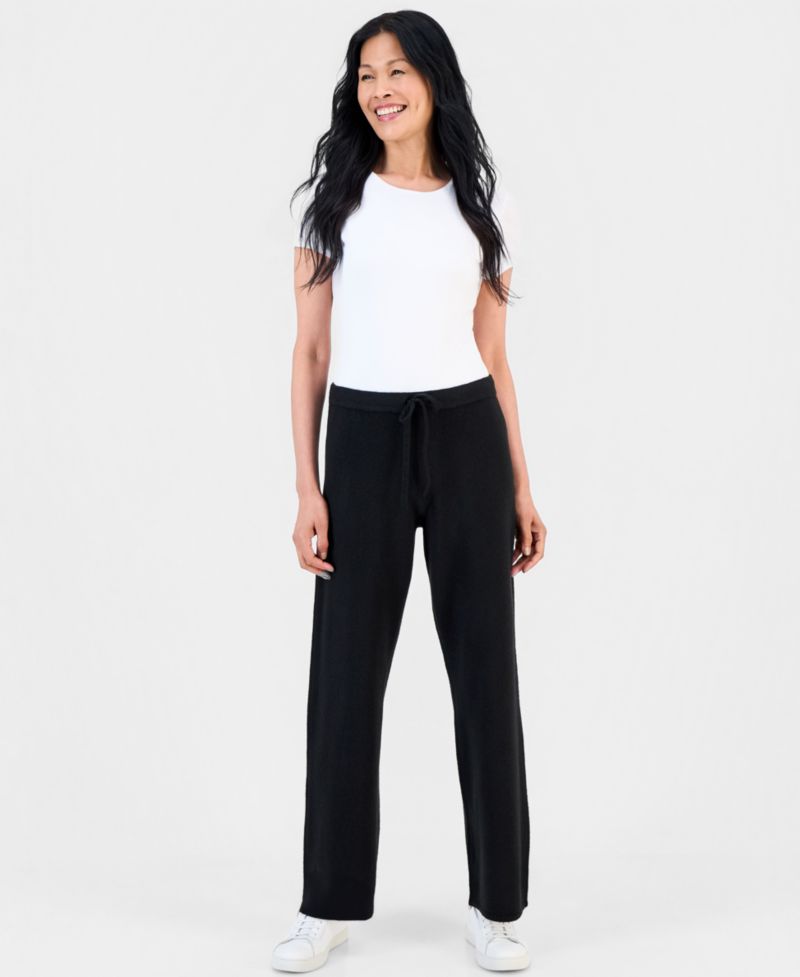 Women's Luxsoft Wide-Leg Sweater Pull-On Pants