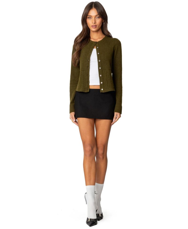 Women's Half Cable Knit Cardigan