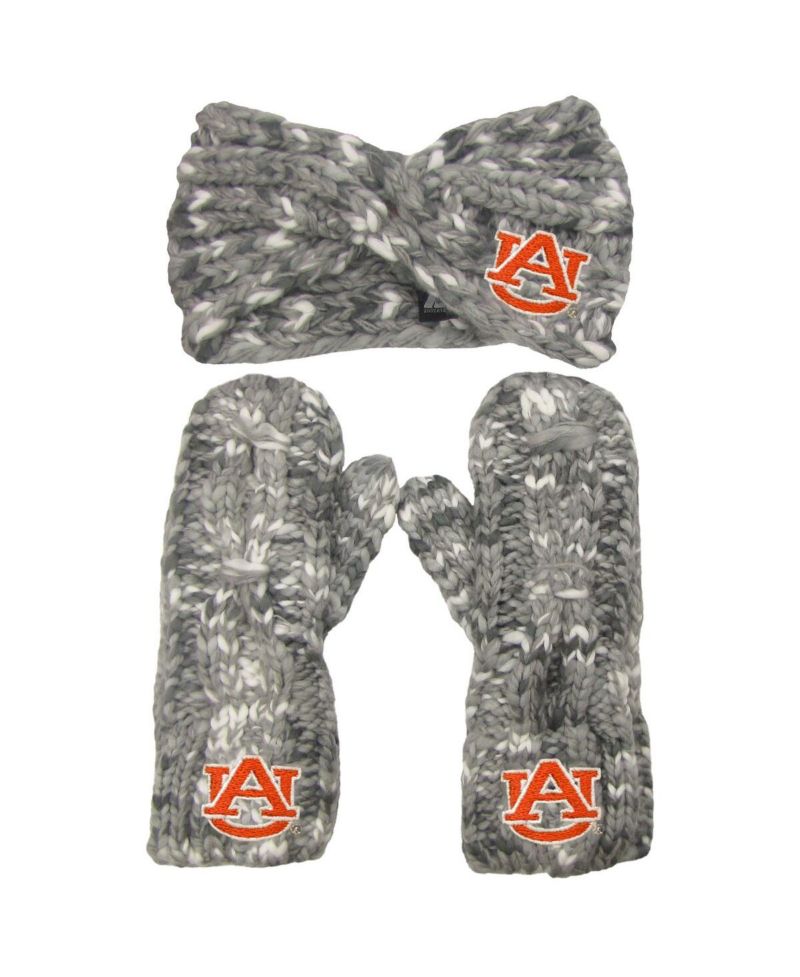Women's Auburn Tigers Logo Marled Headband and Mitten Set