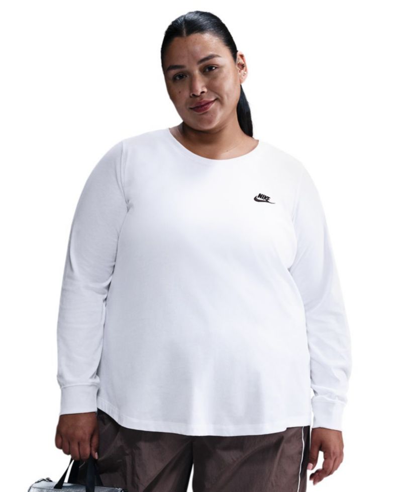 Plus Size Sportswear Club Long-Sleeve T-Shirt