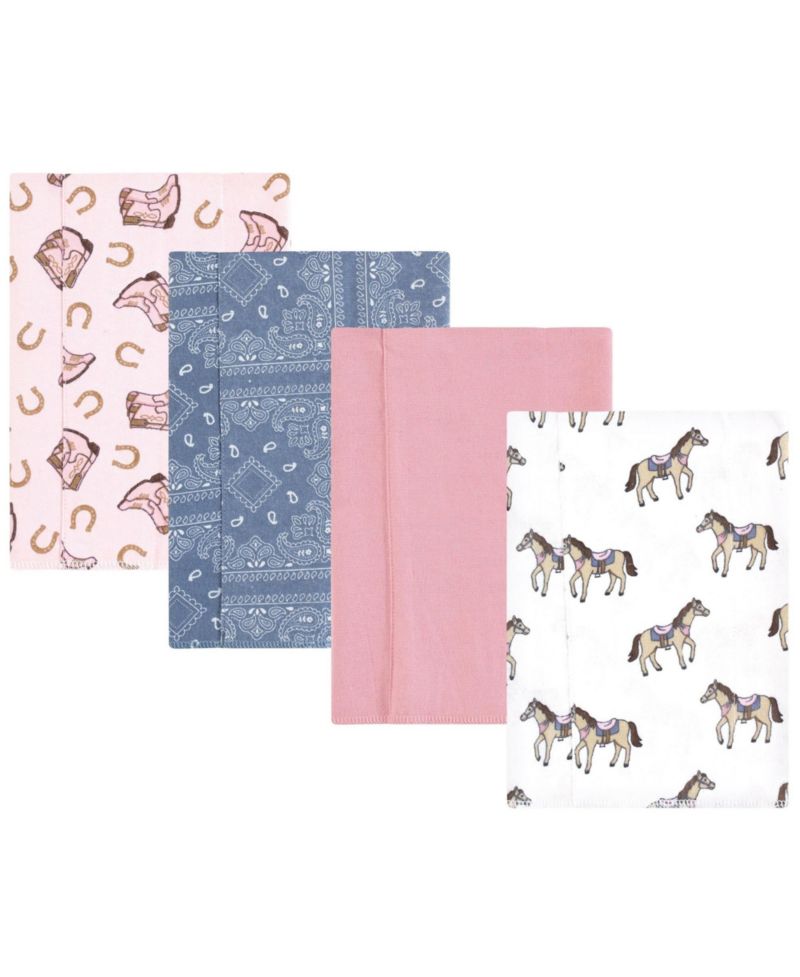 Girls 4 Piece Absorbent Flannel Burp Cloth