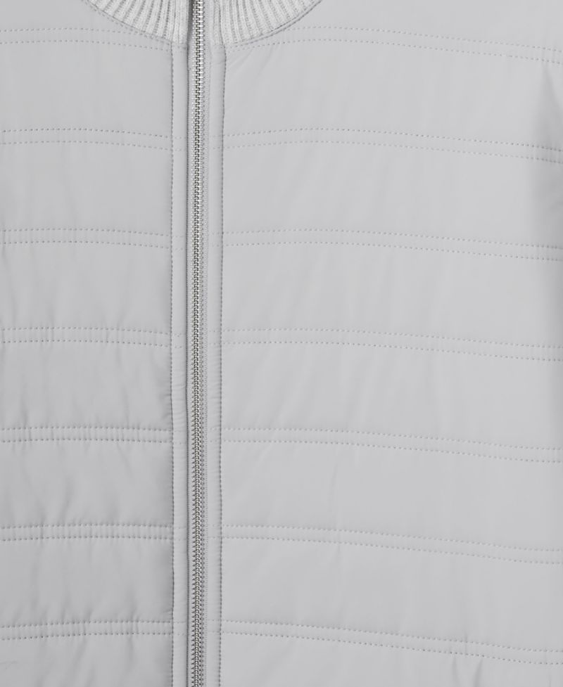 Men's Trainer Hybrid Quilt and Knit Funnel-Neck Jacket
