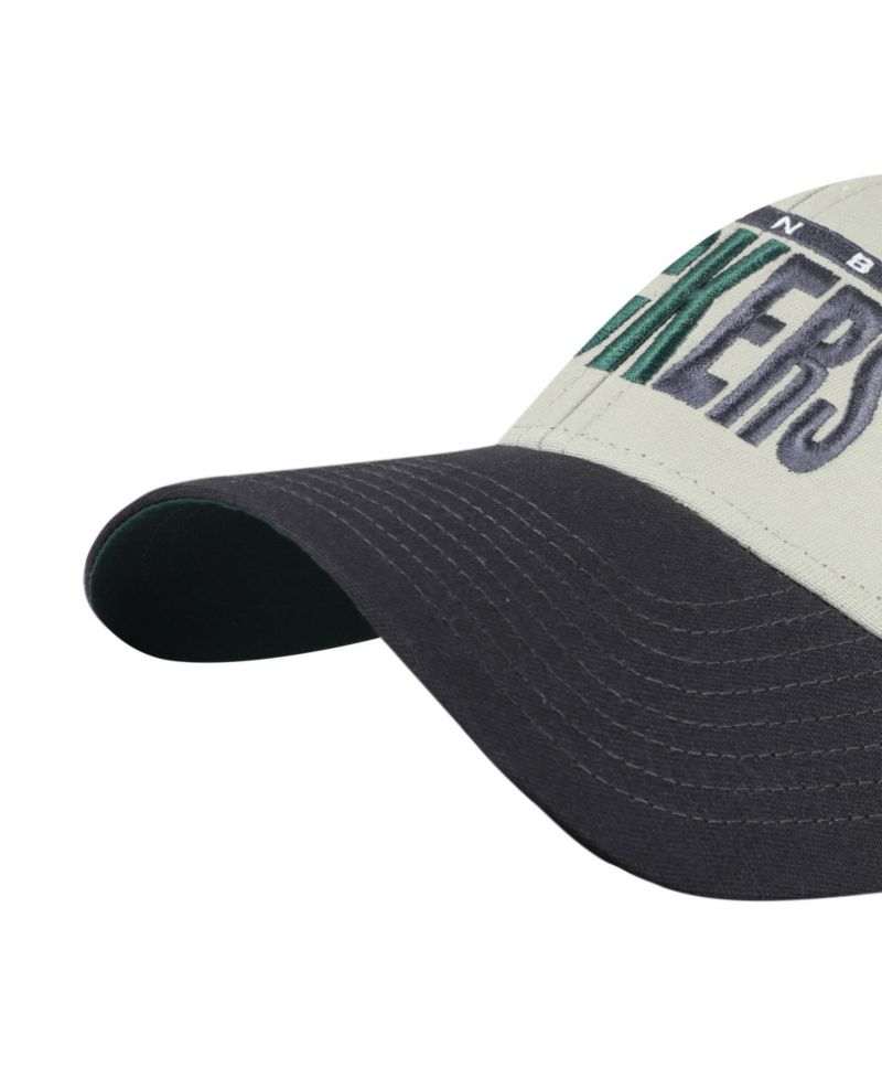 Men's '47 Gray/Black Green Bay Packers Half Block Text MVP Adjustable Hat