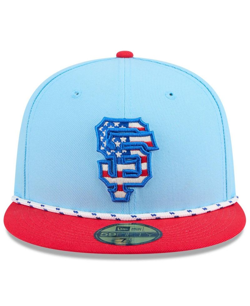 Men's Light Blue/Red San Francisco Giants 2025 Fourth of July 59FIFTY Fitted Hat