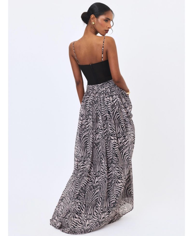 Women's Onora Zebra-Print Chiffon Maxi Dress
