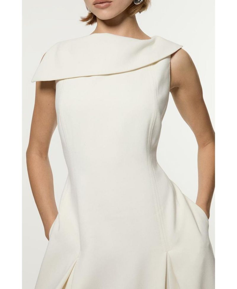Women's Asymmetric Neck Tailored Dress