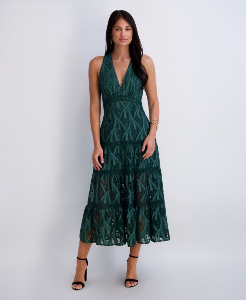 Women’s Heavy Lace Halter Tiered Dress
