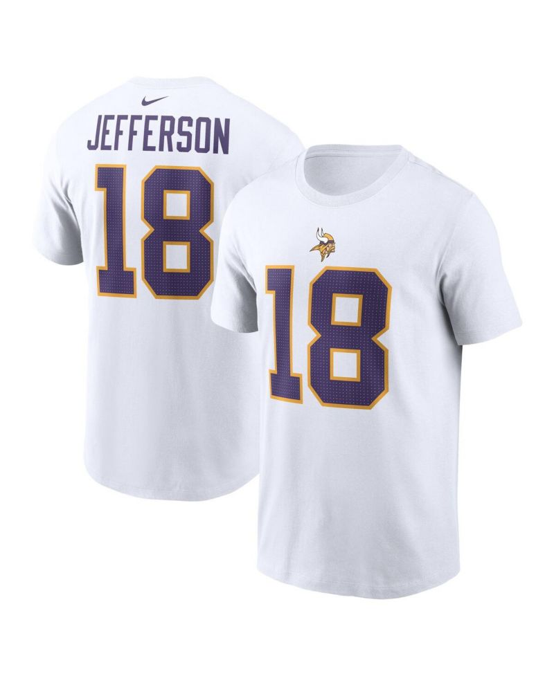 Men's Justin Jefferson White Minnesota Vikings Name & Number T-Shirt