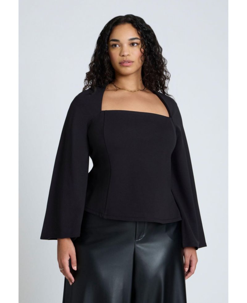 Women's Square Neck Seam Detail Top