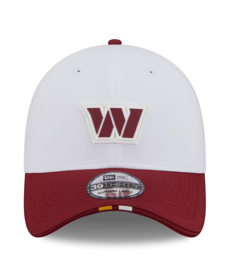 Men's White/Burgundy Washington Commanders 2025 NFL Training Camp 39THIRTY Flex Hat
