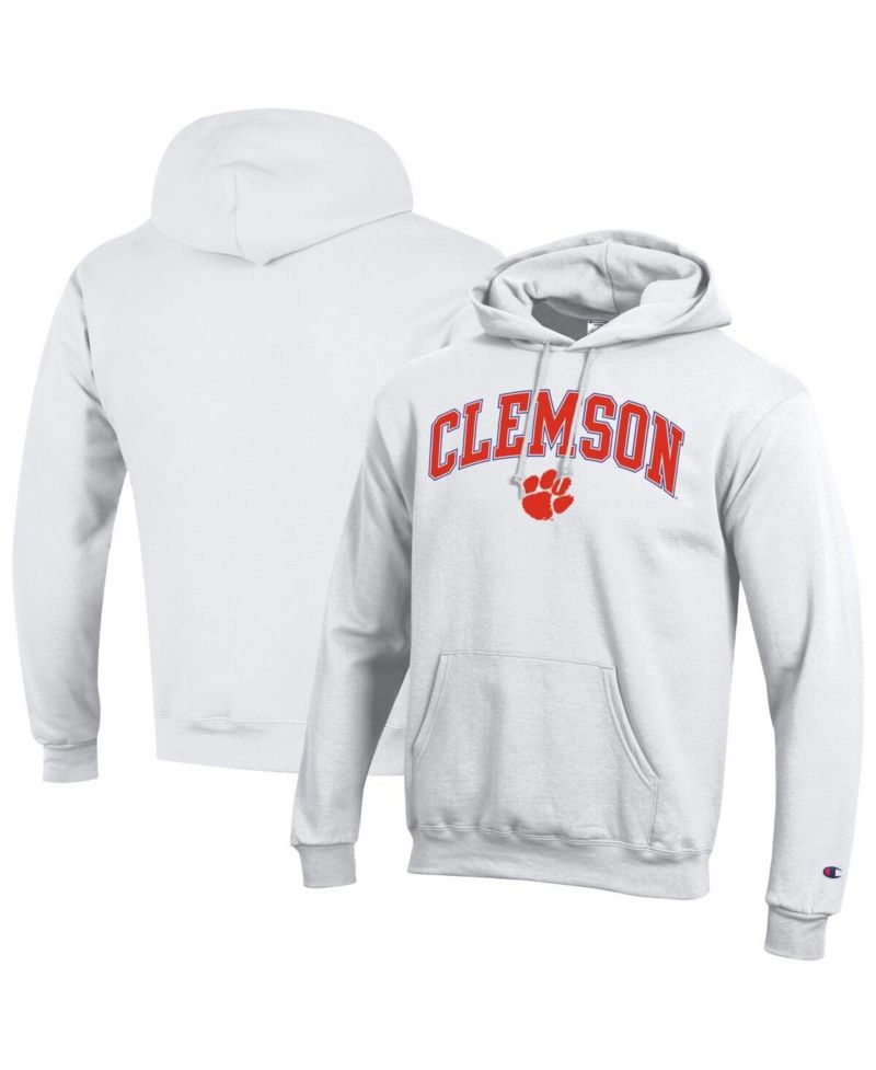 Men's Orange Clemson Tigers Arched Logo Fleece Pullover Hoodie