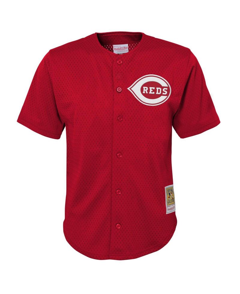 Big Boys and Girls Deion Sanders Red Cincinnati Reds Cooperstown Mesh Batting Practice Jersey