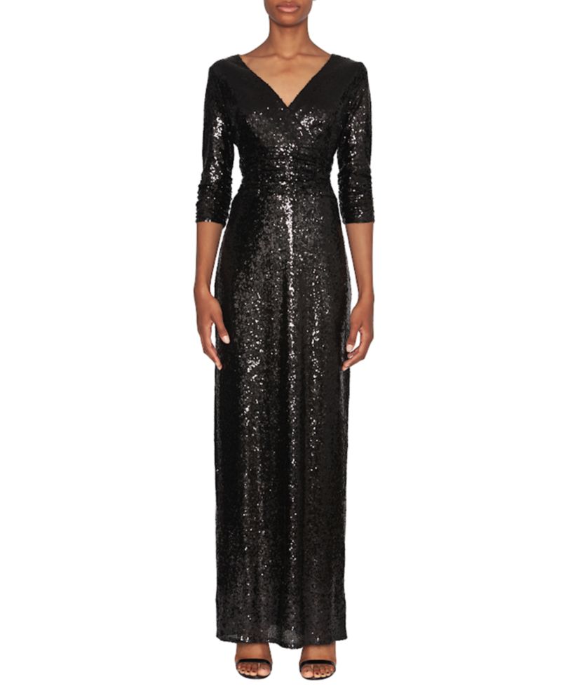 Women's V-Neck Sequin Gown