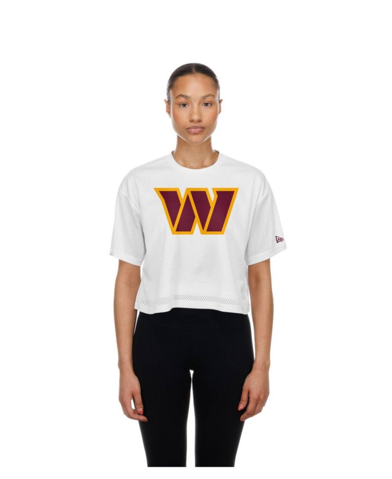 Women's Washington Commanders Cropped Boxy Mesh T-Shirt