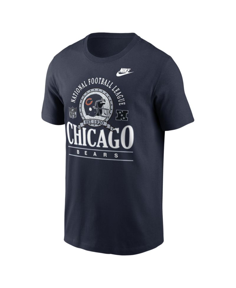 Men's Navy Chicago Bears Rewind Team Spirit Essential Cotton T-Shirt