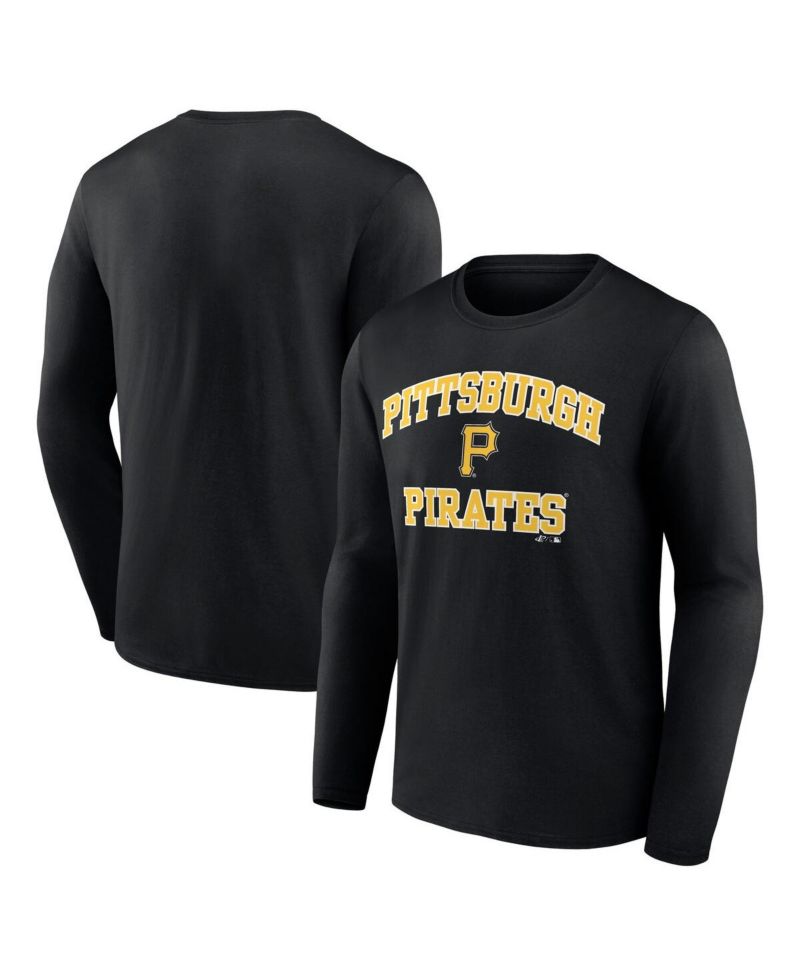 Men's Black Pittsburgh Pirates Heart & Soul Long Sleeve T-Shirt