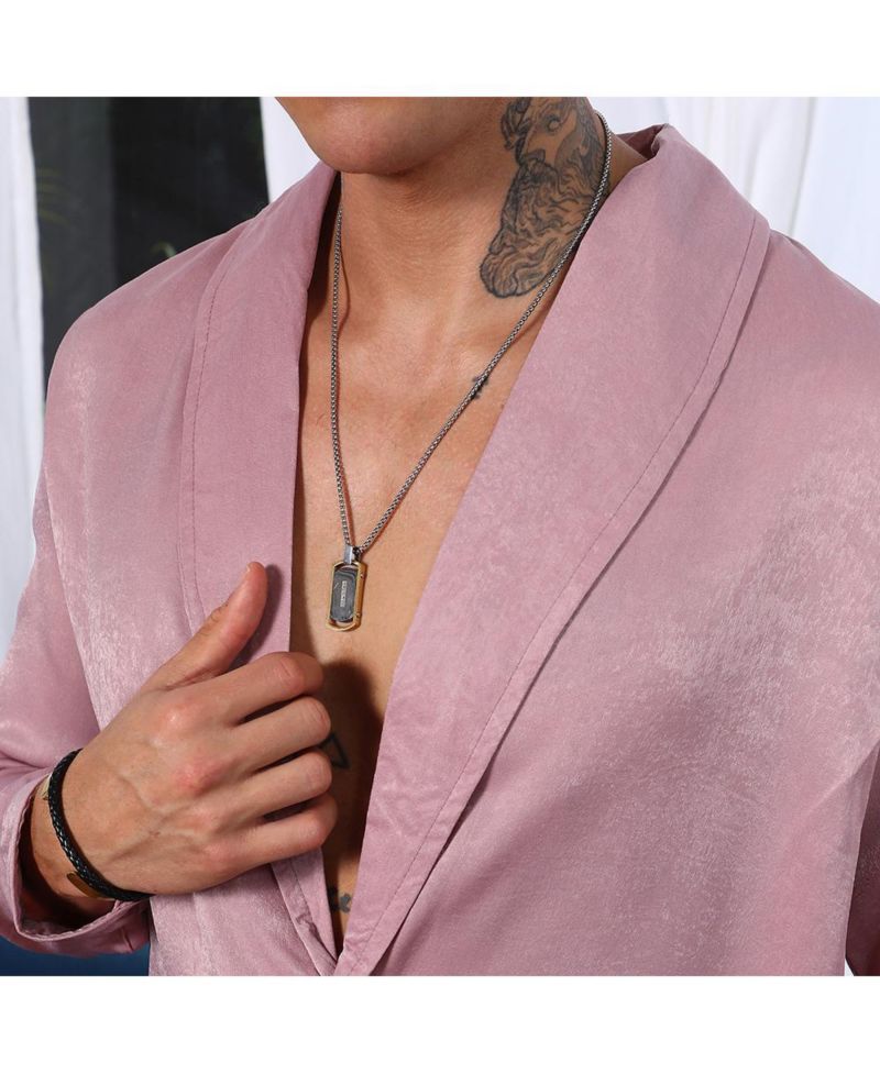 Men's Flamingo Pink Shawl Collar Shirt