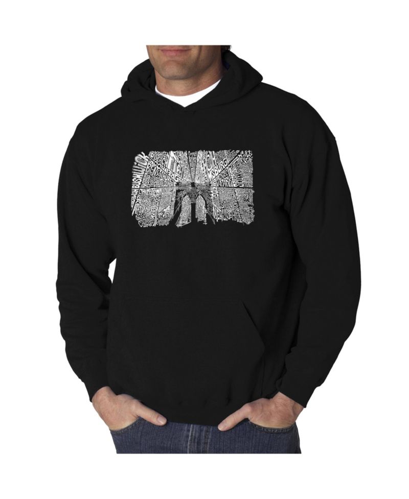 Men's Word Art Hoodie - Brooklyn Bridge