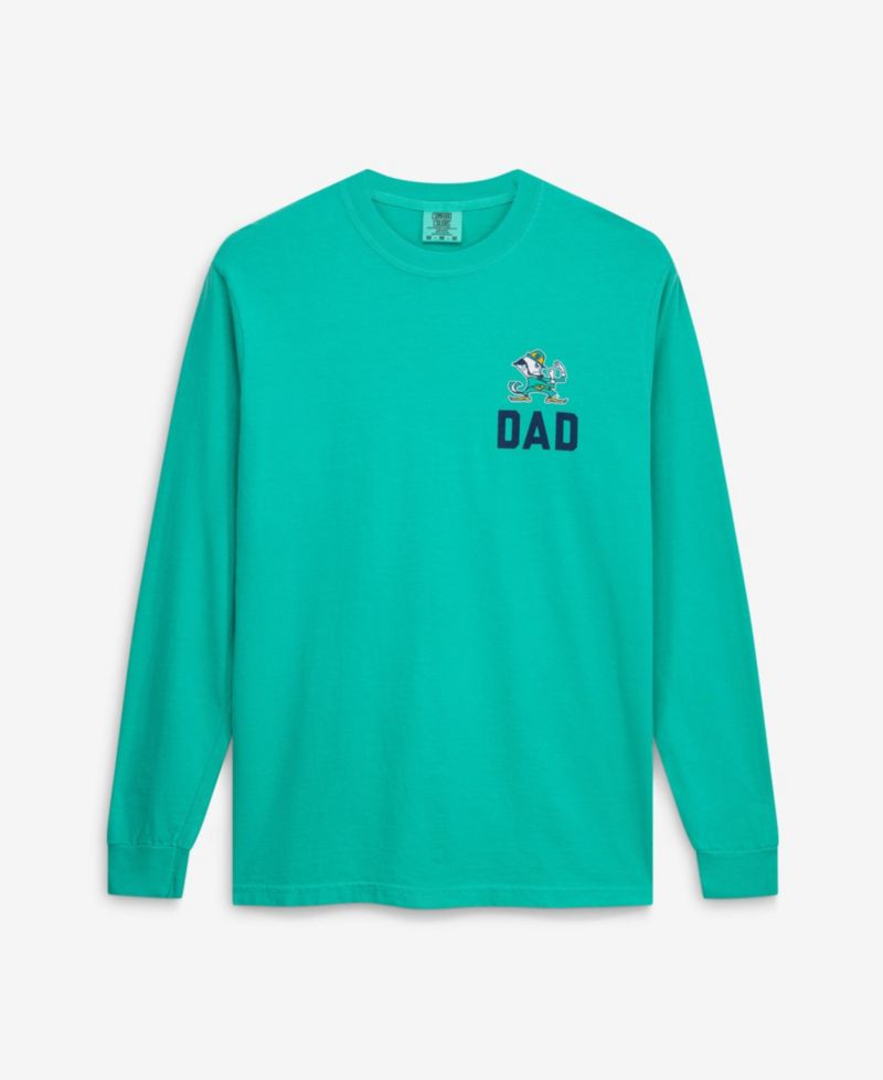 Men's Green Notre Dame Fighting Irish Father's Day Campus Drawing Long Sleeve T-Shirt