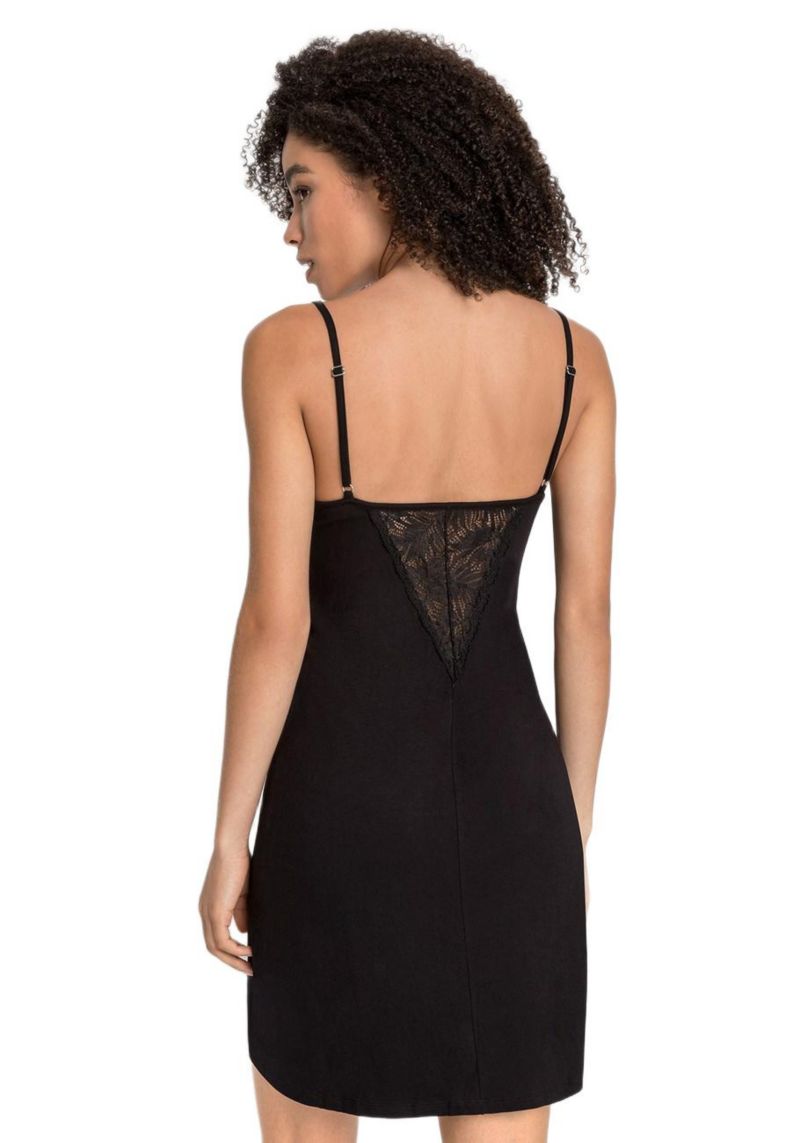 Women's Viscose Lace Detail Nightgown Negligee
