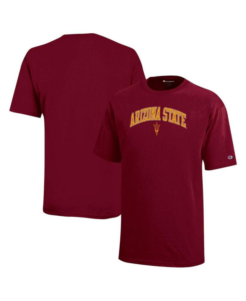 Big Boys and Girls Maroon Arizona State Sun Devils Arch Over Logo T-Shirt