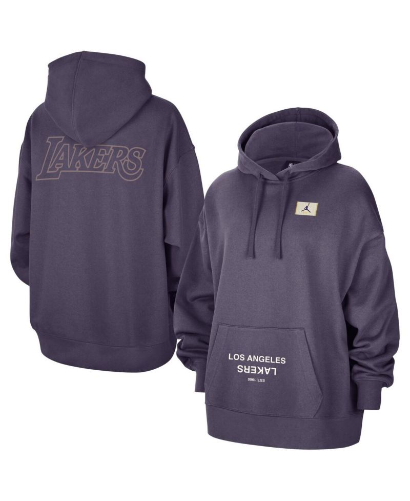 Women's Purple Los Angeles Lakers Courtside Statement Edition Oversize Pullover Hoodie
